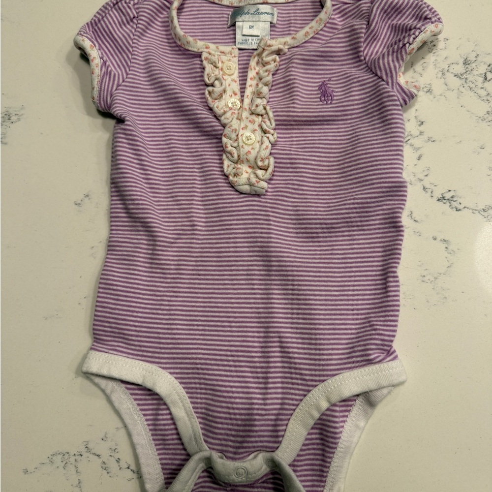 Purple Striped Kids One Piece